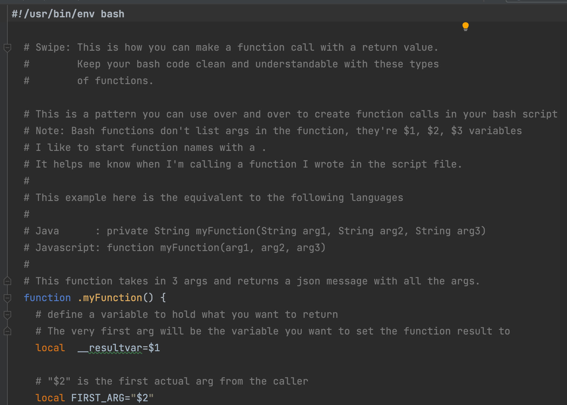 bash code example